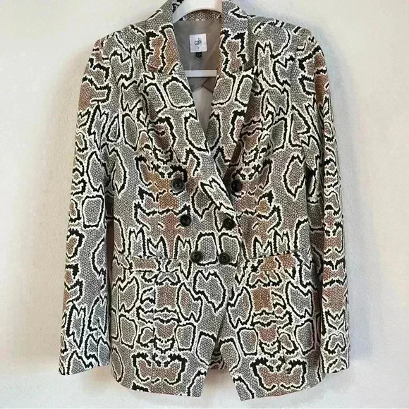CAbi Women's Double Breasted Snake Print Business Casual Blazer Size 8‎ - Picture 6 of 16